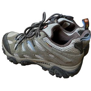 Merrell Shoes Women's Air Cushion Green & Black Suede Hiking Sneaker Size: 7